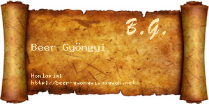 Beer Gyöngyi névjegykártya