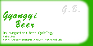 gyongyi beer business card